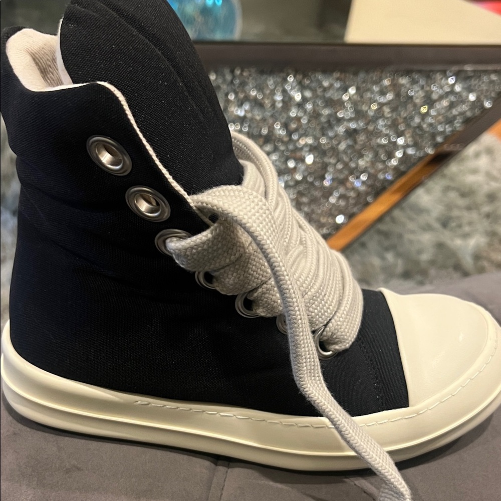 Black and White High-Top Sneakers